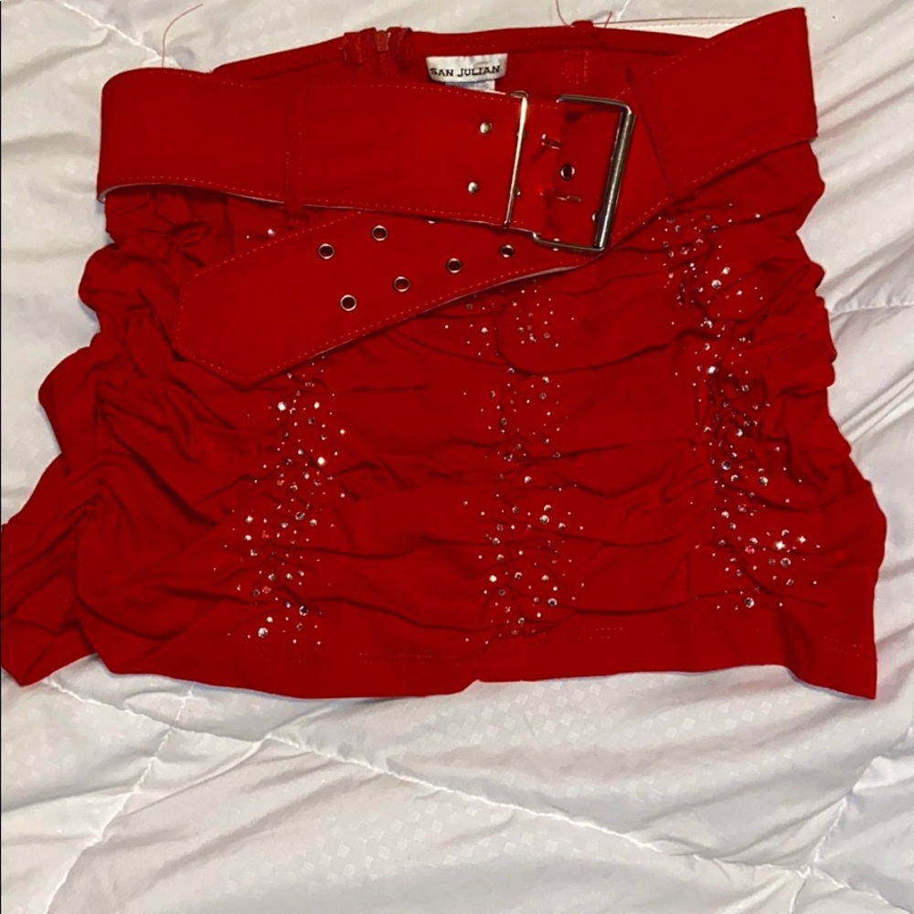 Red Rhinestone Skirt
